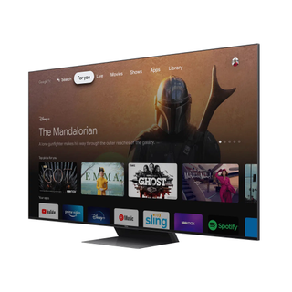 65-inch TCL C845K with an image from The Mandalorian on the screen
